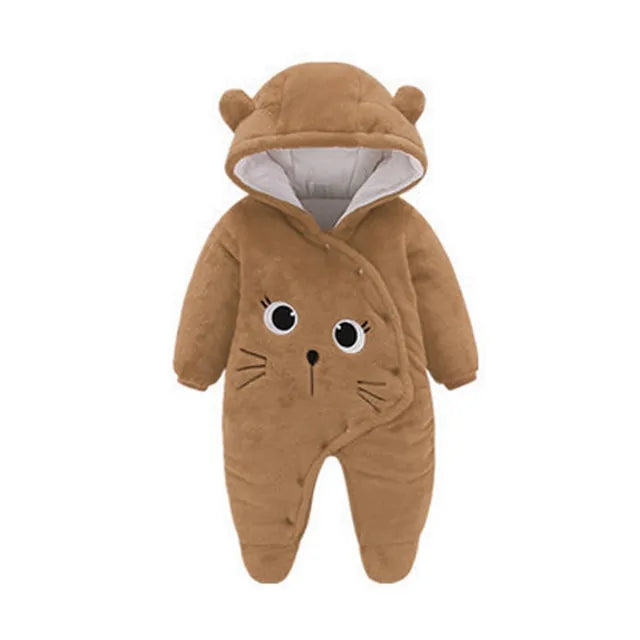 LZH Baby Winter Overall Long Sleeve Infant Clothing - Brown - Infants planet