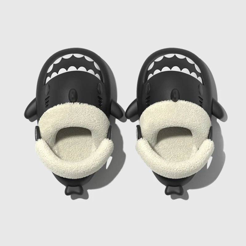 Detachable Kids Winter Shark Slippers - A - Black - Infants planet