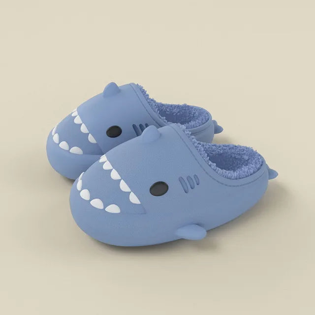 Detachable Kids Winter Shark Slippers - C - Blue - Infants planet