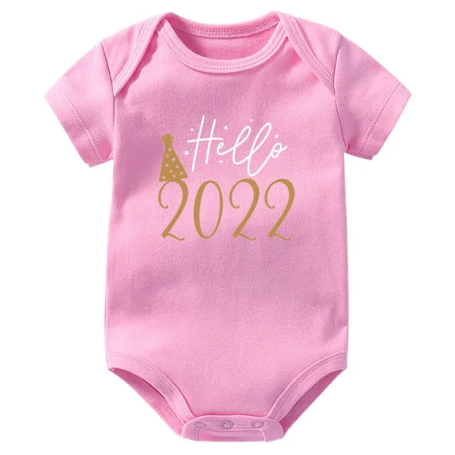 Hello 2022 Newborn Baby Bodysuit Romper - Black - Infants planet