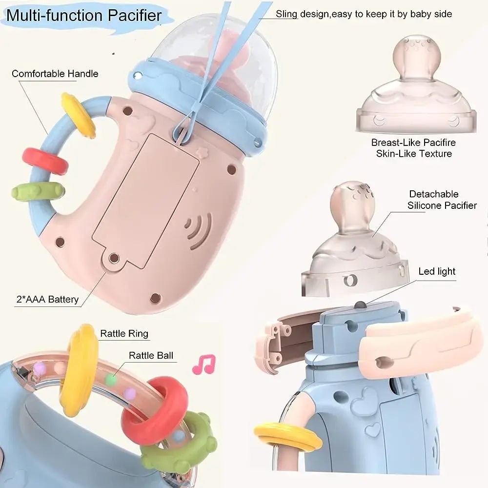 Baby Musical Feeding Bottle Pacifier - Pink - Infants planet