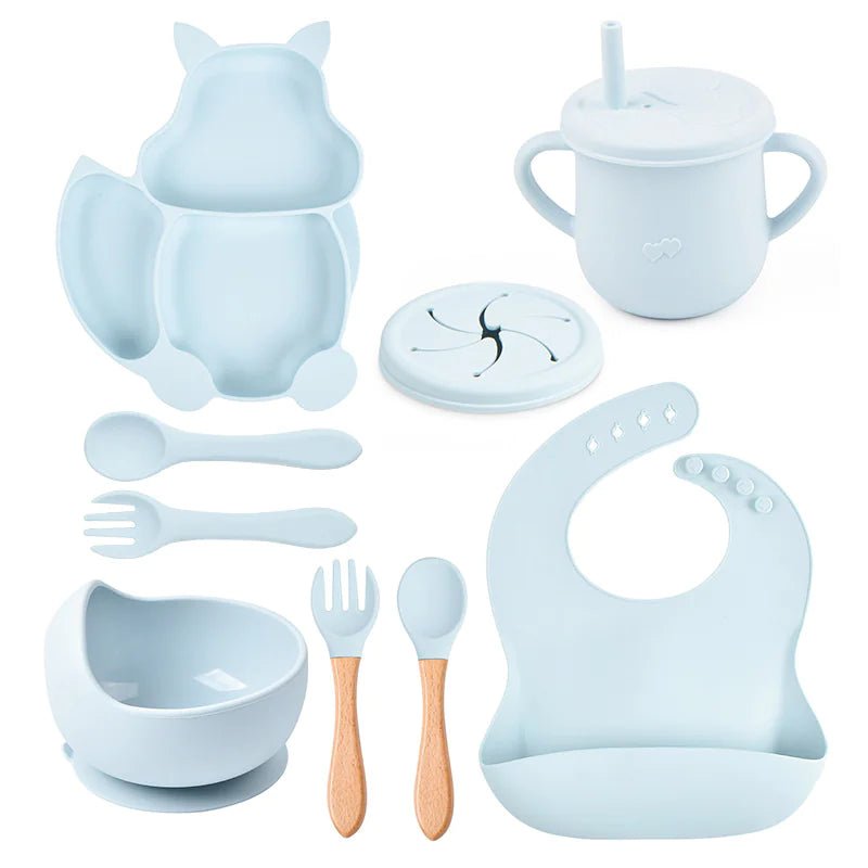 Baby Silicone Feeding Set - Light Blue - Infants planet