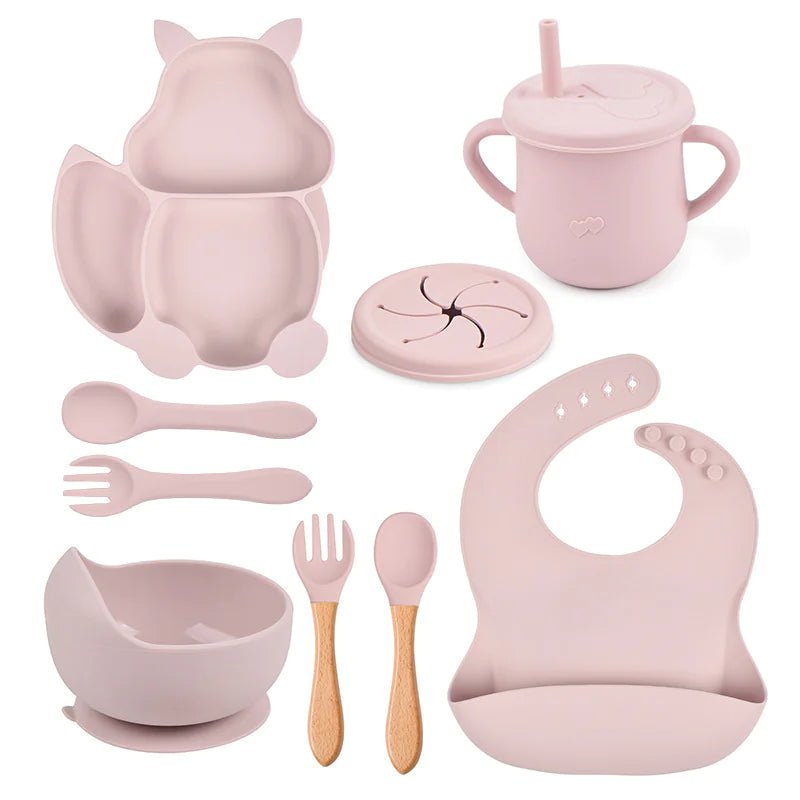Baby Silicone Feeding Set - Pink - Infants planet