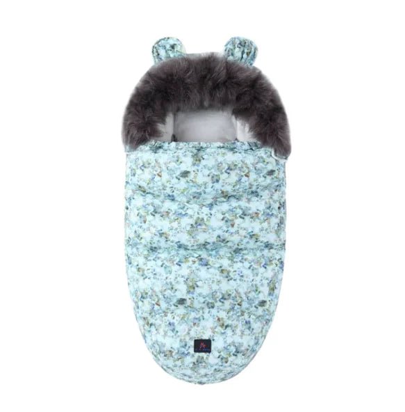 Baby Sleeping Bag with Fur Collar - Dreamy Green - Infants planet