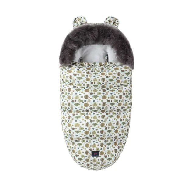 Baby Sleeping Bag with Fur Collar - Colorful Green - Infants planet
