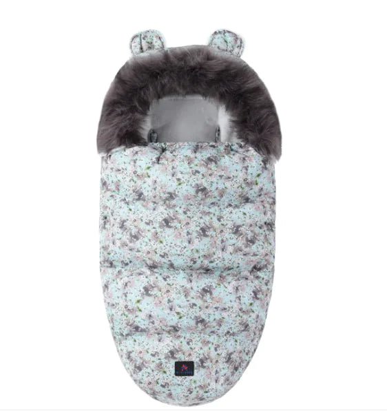 Baby Sleeping Bag with Fur Collar - Summer Flower - Infants planet