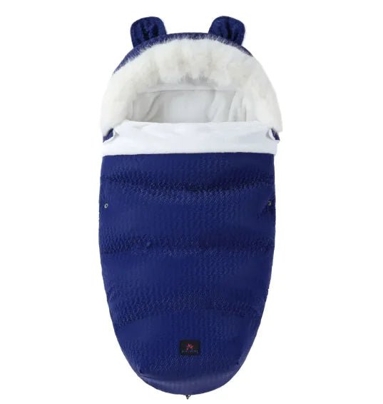 Baby Sleeping Bag with Fur Collar - Sapphire Blue - Infants planet