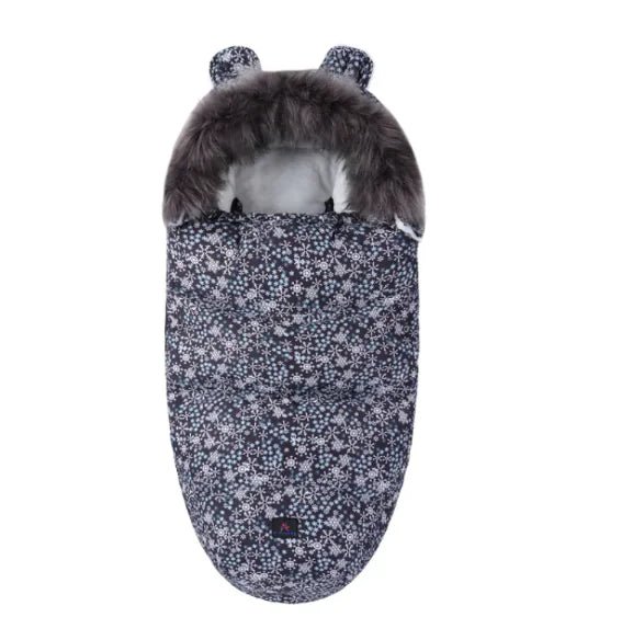 Baby Sleeping Bag with Fur Collar - Small Snowflake - Infants planet