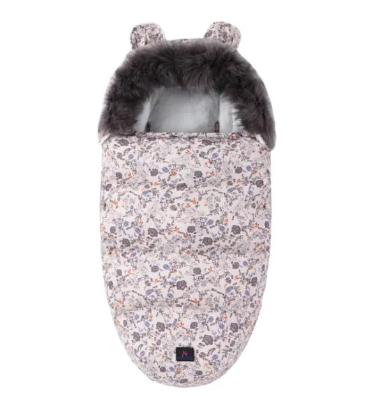 Baby Sleeping Bag with Fur Collar - Pink Peony - Infants planet