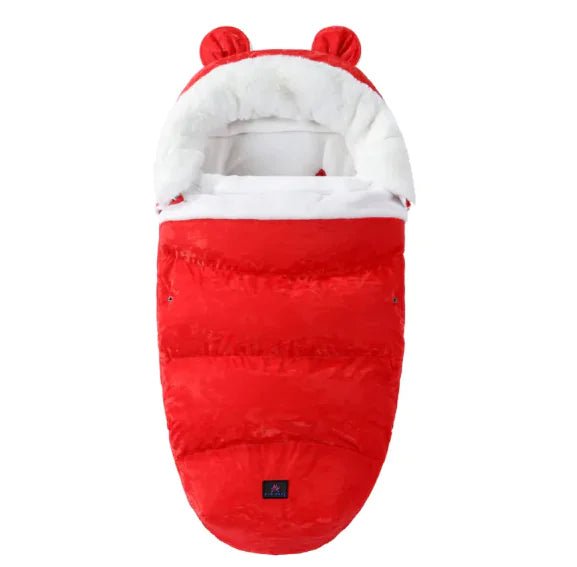 Baby Sleeping Bag with Fur Collar - Red - Infants planet