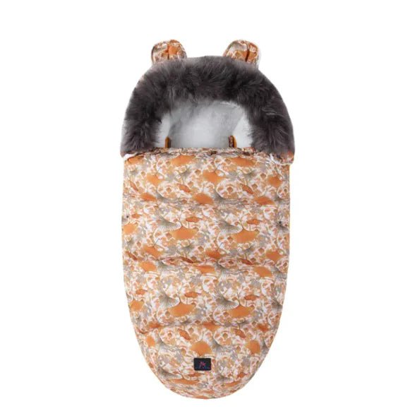 Baby Sleeping Bag with Fur Collar - Ginkgo Leaf - Infants planet