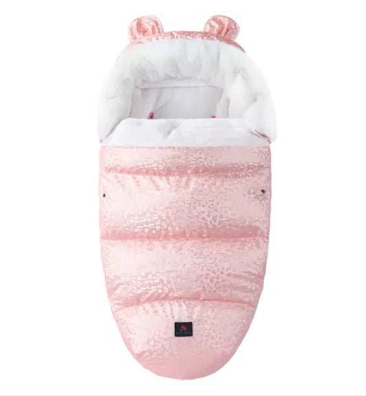 Baby Sleeping Bag with Fur Collar - Peach Pink - Infants planet