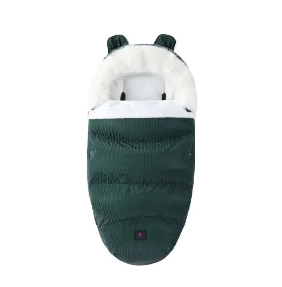 Baby Sleeping Bag with Fur Collar - Dark Green - Infants planet
