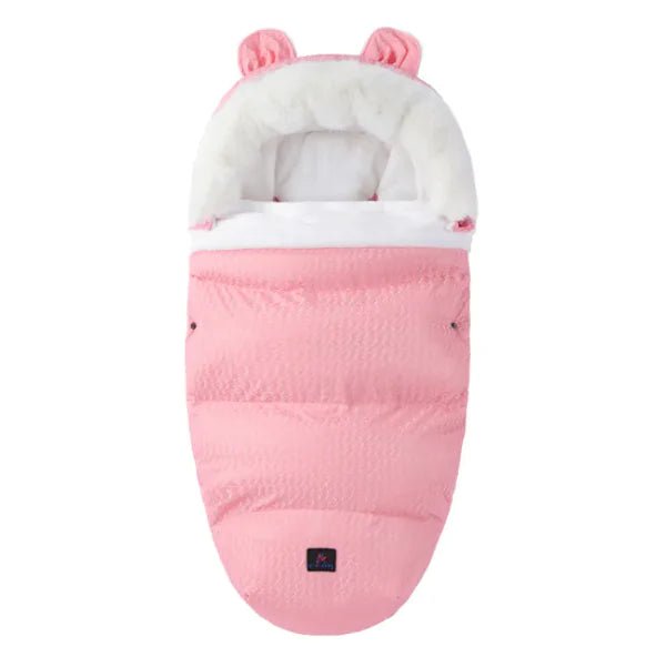 Baby Sleeping Bag with Fur Collar - Cherry Blossom Pink - Infants planet