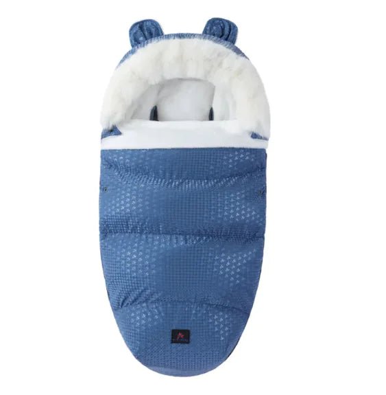 Baby Sleeping Bag with Fur Collar - Peacock Blue - Infants planet