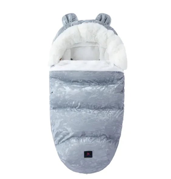 Baby Sleeping Bag with Fur Collar - Smoky Gray - Infants planet