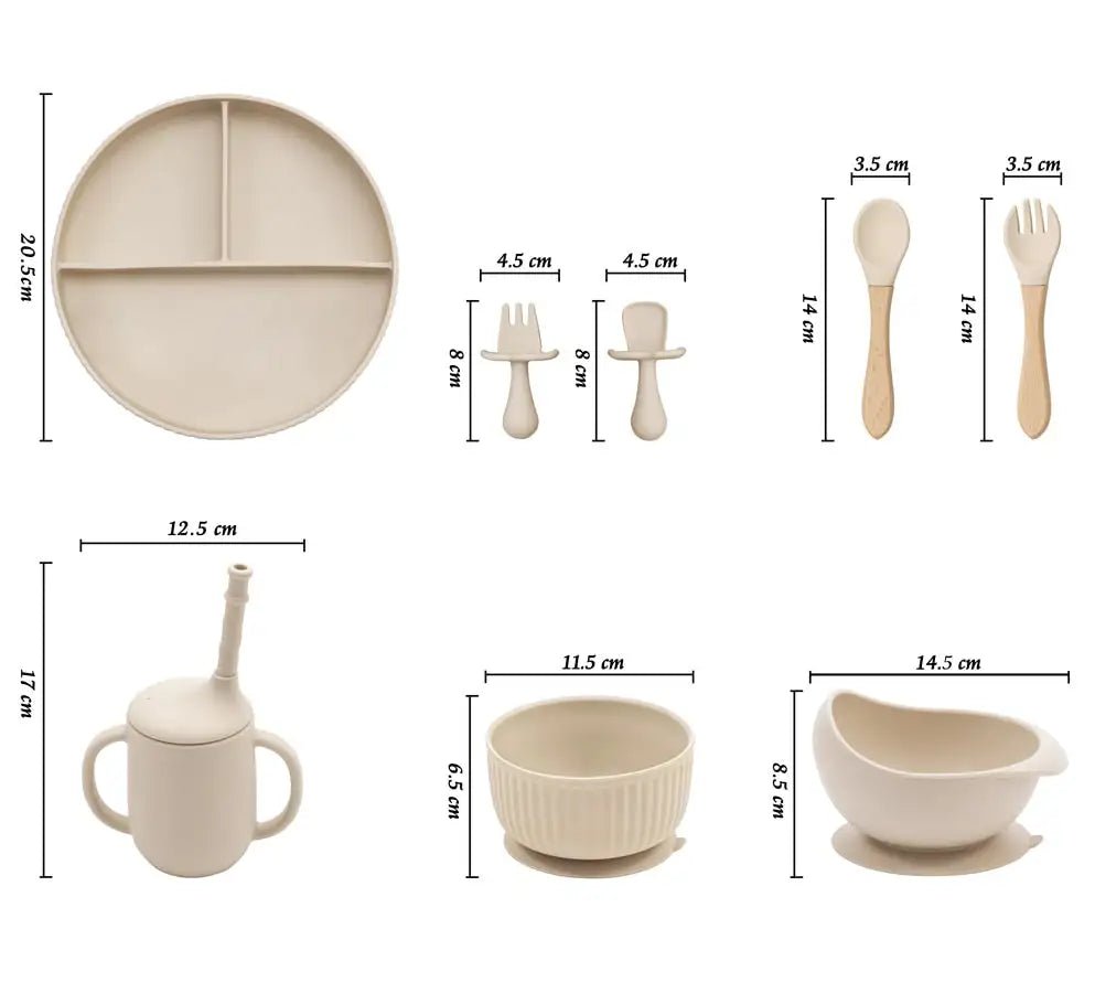 Baby Weaning Plate Bowl Set - Pale Mauve 2 - Infants planet