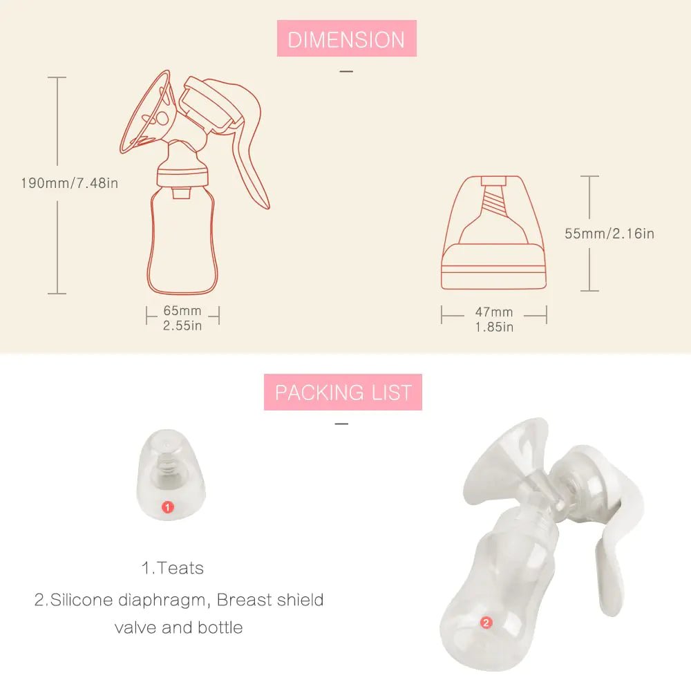 Breast Pump Manual Suction - Manual Breast Pump - Infants planet