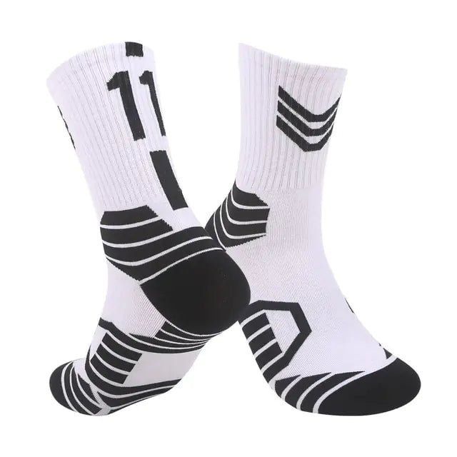 Breathable Non - Slip Professional Basketball Socks for Men, Women, and Kids - Ideal for Sports, Cycling, Climbing, and Running - White/Black 2 - Infants planet