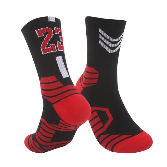 Breathable Non - Slip Professional Basketball Socks for Men, Women, and Kids - Ideal for Sports, Cycling, Climbing, and Running - Red/Black - Infants planet