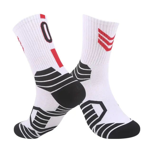 Breathable Non - Slip Professional Basketball Socks for Men, Women, and Kids - Ideal for Sports, Cycling, Climbing, and Running - White/Black - Infants planet