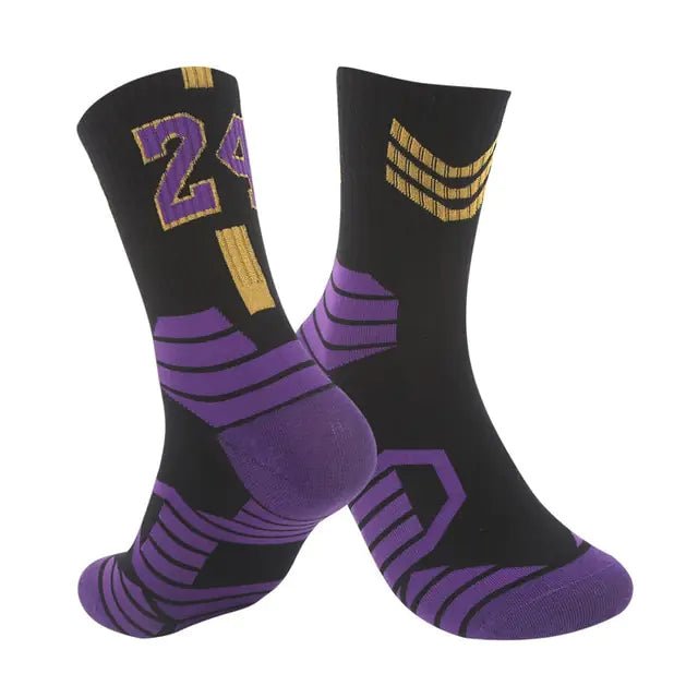 Breathable Non - Slip Professional Basketball Socks for Men, Women, and Kids - Ideal for Sports, Cycling, Climbing, and Running - Violet/Black - Infants planet