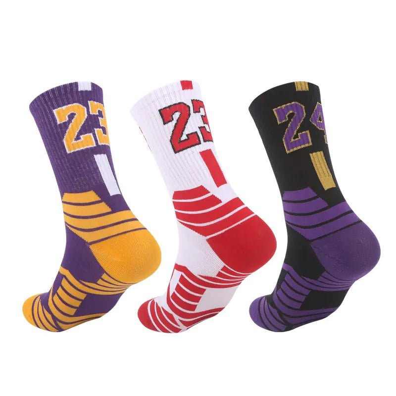 Breathable Non - Slip Professional Basketball Socks for Men, Women, and Kids - Ideal for Sports, Cycling, Climbing, and Running - Red/White - Infants planet