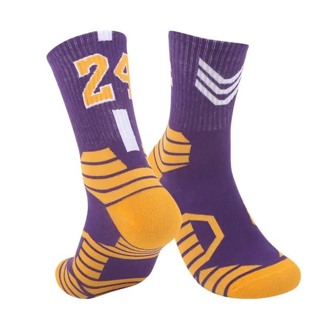 Breathable Non - Slip Professional Basketball Socks for Men, Women, and Kids - Ideal for Sports, Cycling, Climbing, and Running - Yellow/Violet 4 - Infants planet