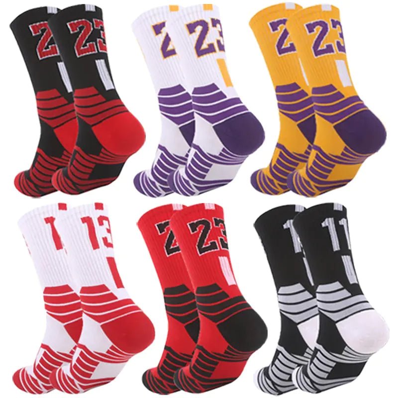 Breathable Non - Slip Professional Basketball Socks for Men, Women, and Kids - Ideal for Sports, Cycling, Climbing, and Running - Red/White - Infants planet
