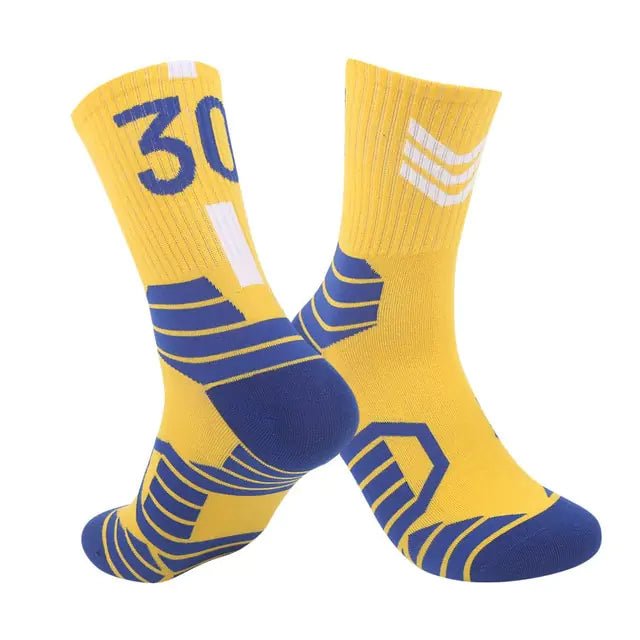 Breathable Non - Slip Professional Basketball Socks for Men, Women, and Kids - Ideal for Sports, Cycling, Climbing, and Running - Yellow/Blue - Infants planet