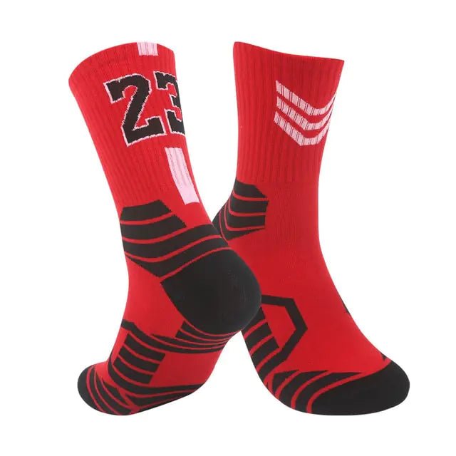Breathable Non - Slip Professional Basketball Socks for Men, Women, and Kids - Ideal for Sports, Cycling, Climbing, and Running - Red/Black 2 - Infants planet