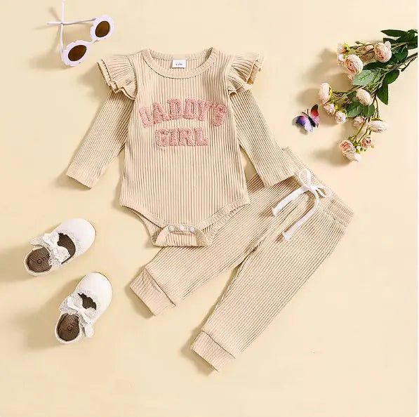 Candy Color Striped Embroidered Suit - Creamy white - Infants planet