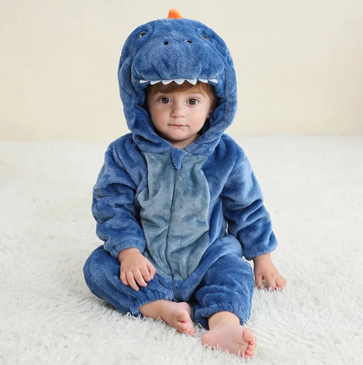 Cartoon One - piece Pajama - Romper Blue Monoclonius - Infants planet
