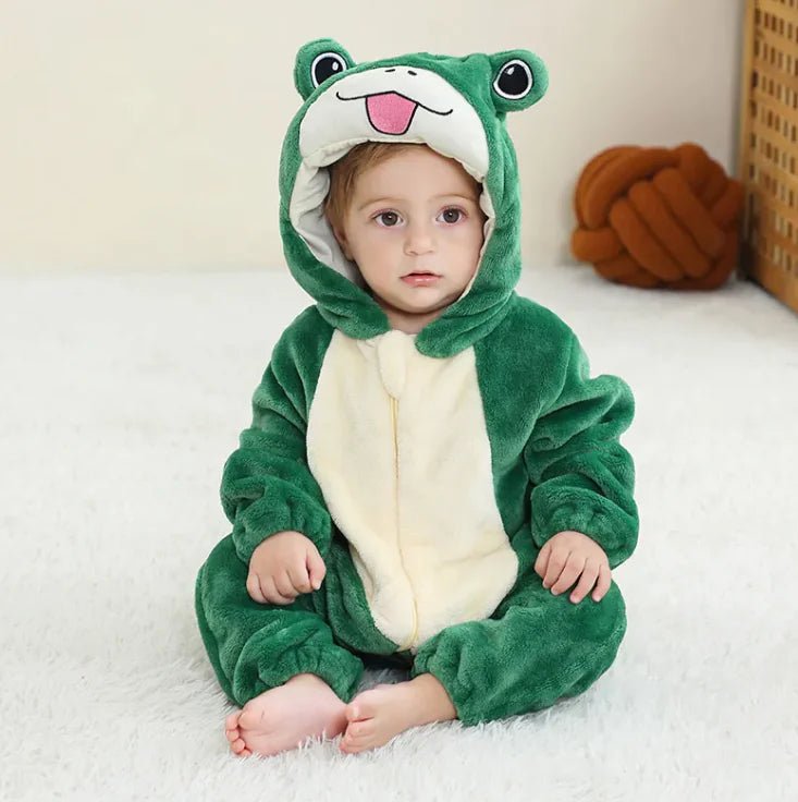 Cartoon One - piece Pajama - Romper Green Frog - Infants planet