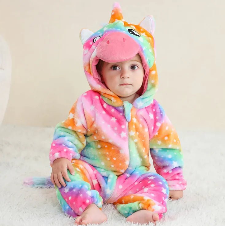 Cartoon One - piece Pajama - Romper Rainbow Unicorn - Infants planet