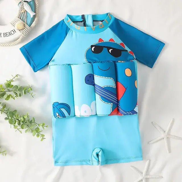 Cartoon Print One - Piece Floating Rash Guard Bathing Suit - F22454 - Infants planet