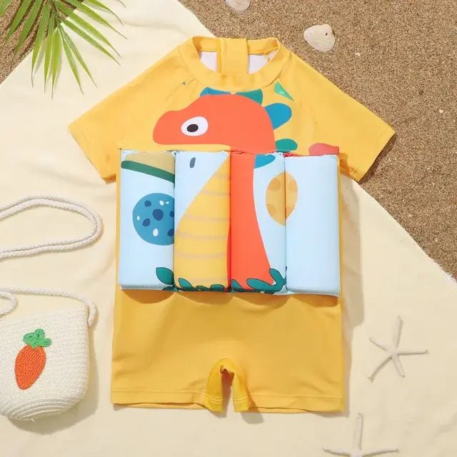 Cartoon Print One - Piece Floating Rash Guard Bathing Suit - F22452 - Infants planet