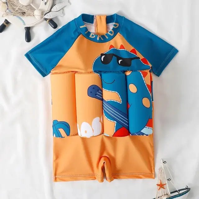 Cartoon Print One - Piece Floating Rash Guard Bathing Suit - F22453 - Infants planet