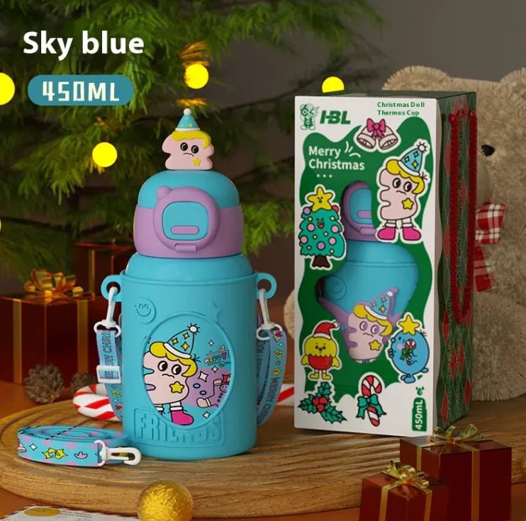 Cartoon Vacuum Cup - Christmas Blue Doll - Infants planet