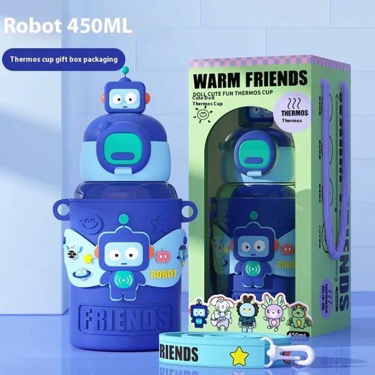 Cartoon Vacuum Cup - Blue Robot - Infants planet