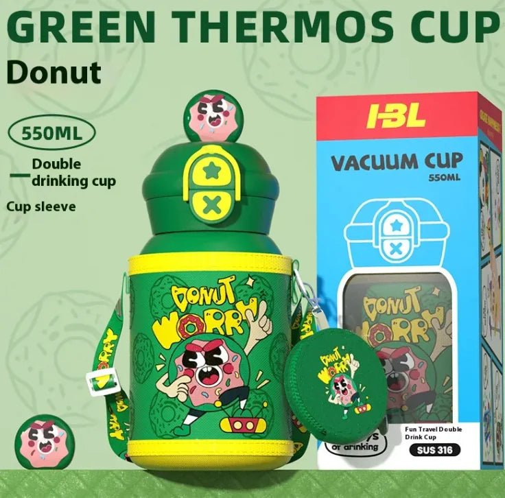 Cartoon Vacuum Cup - Donut 550ml Gift Box - Infants planet