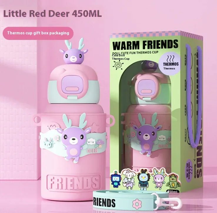 Cartoon Vacuum Cup - Pink Hourse And Deer - Infants planet