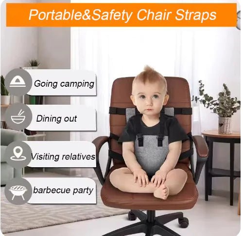 Child Chair Safety Belt – Adjustable Feeding Guard - Grey - Infants planet