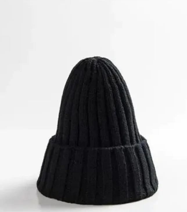 Children's Baby's Knit Hat Pullover Keep Warm Knitted Woolen Cap - Black - Infants planet