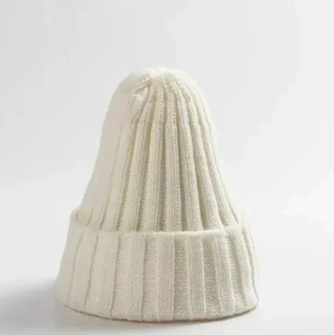 Children's Baby's Knit Hat Pullover Keep Warm Knitted Woolen Cap - White - Infants planet