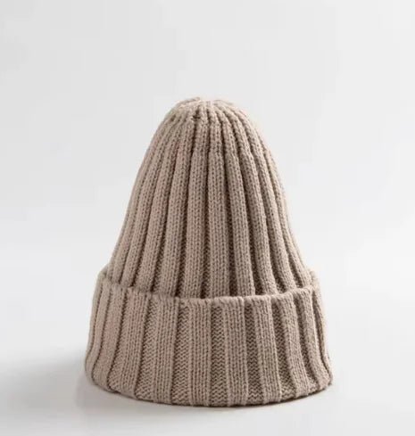 Children's Baby's Knit Hat Pullover Keep Warm Knitted Woolen Cap - Beige - Infants planet