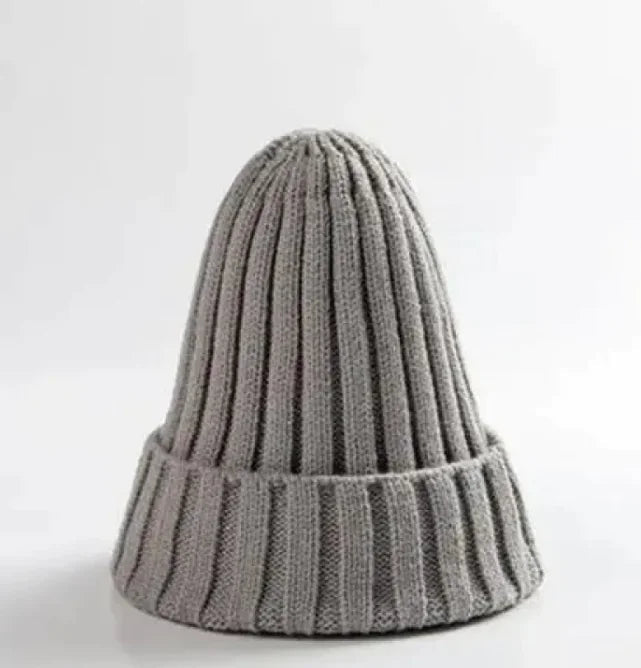 Children's Baby's Knit Hat Pullover Keep Warm Knitted Woolen Cap - Gray - Infants planet
