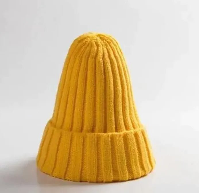 Children's Baby's Knit Hat Pullover Keep Warm Knitted Woolen Cap - Yellow - Infants planet