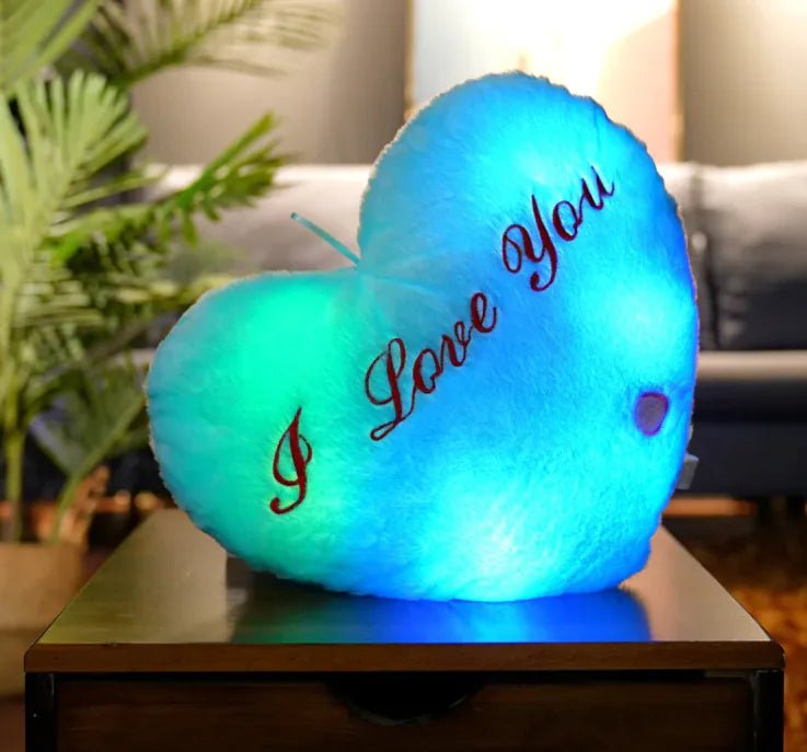 Colorful Luminous Star Pillow - Blue heart - Infants planet