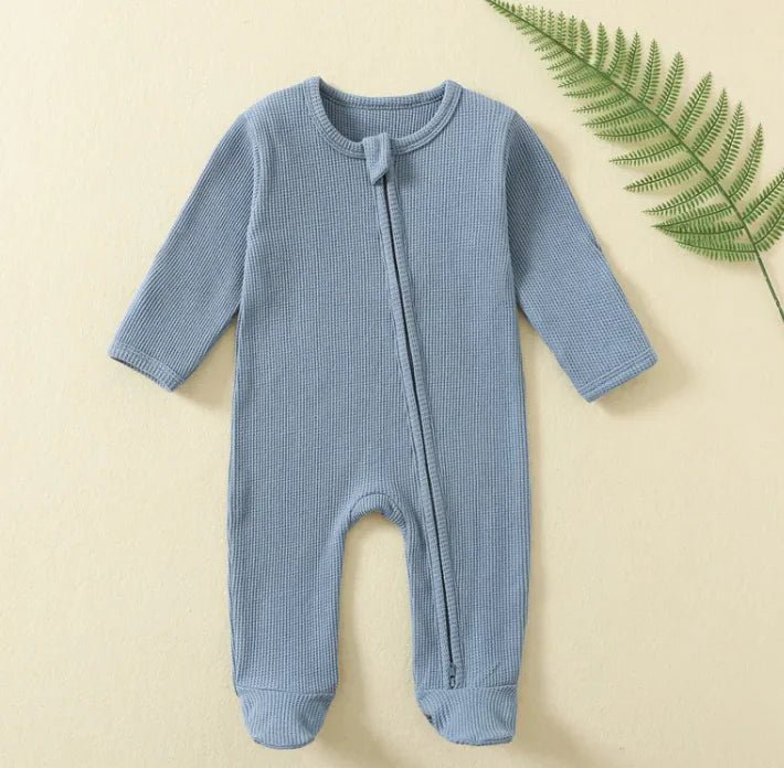 Cozy Zip Baby Jumpsuit - Gray Blue - Infants planet